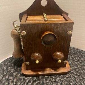 Vintage Wood crank Phone coaster set